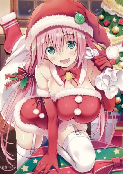 yande.re 507045 breast_hold christmas cleavage dress nozomi_tsubame stockings thighhighs.png