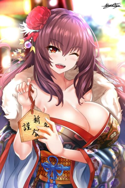 yande.re 505158 cleavage fate_grand_order kimono nez-kun no_bra open_shirt scathach_(fate_grand_order).png